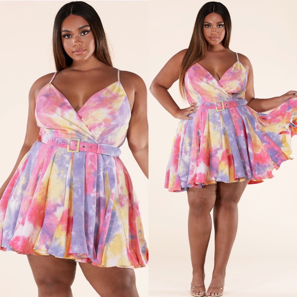 Shades Of You Plus Size Tie Dye Dress